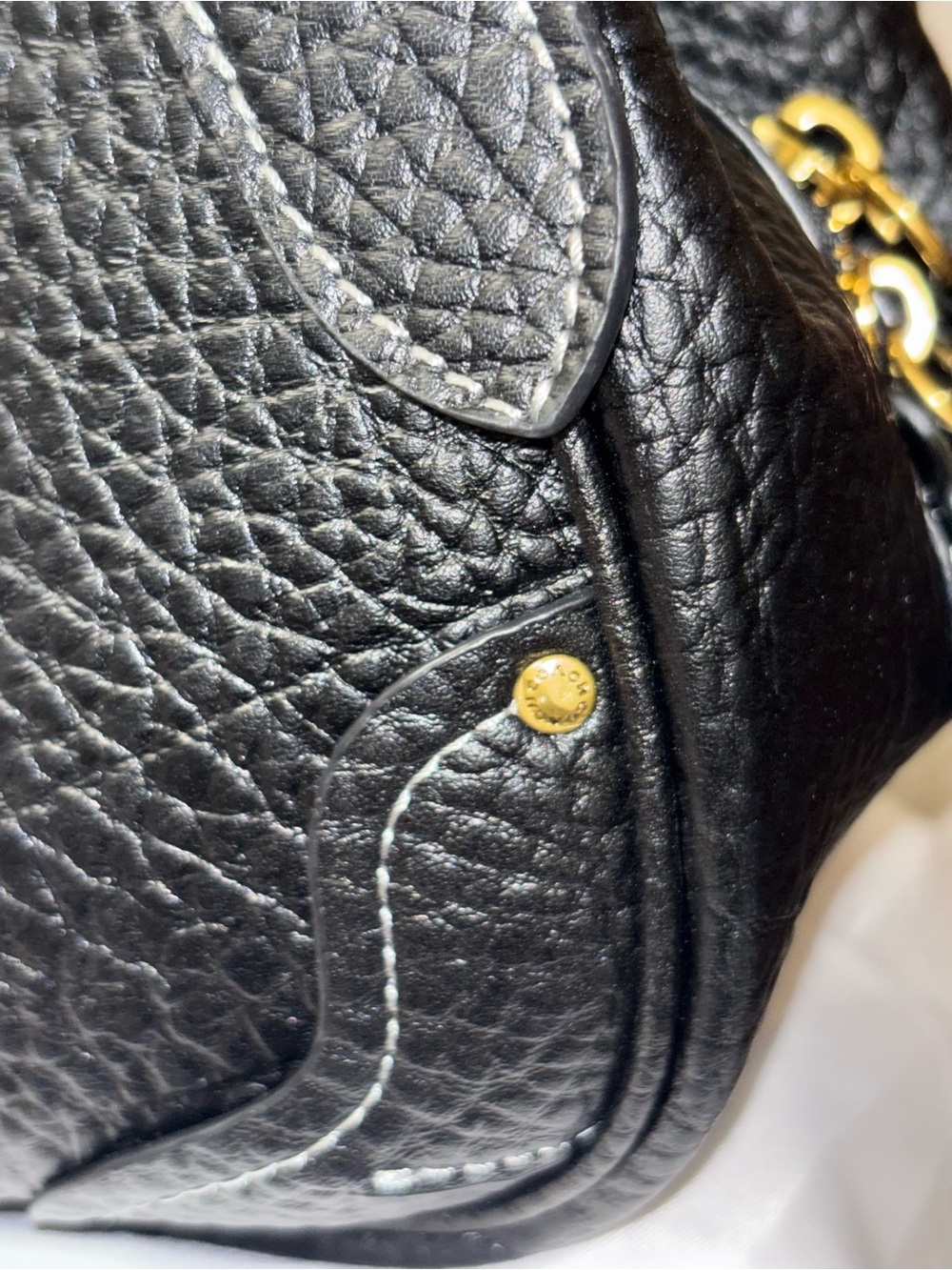 Coach Drifter Black Pebbled Leather Shoulder Bag with Gold Padlock - Picture 4 of 15
